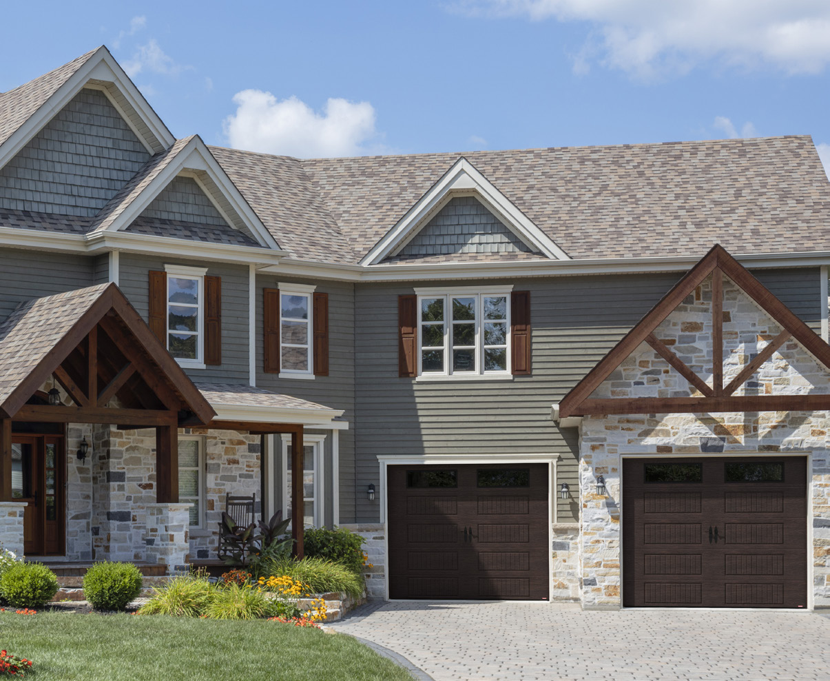 Traditional raised panel garage door